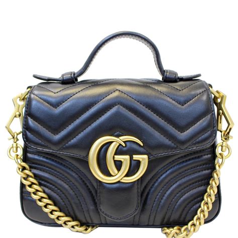 gucci gg marmont matelassé leather top handle tote|Gucci Marmont mini street style.